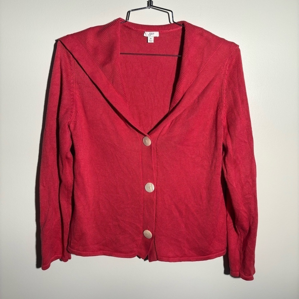 J. Jill Silk Blend Knit Cardigan